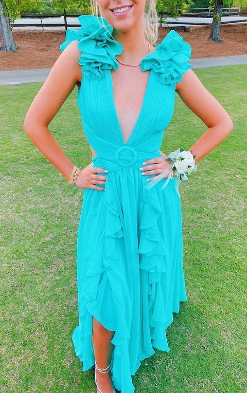 Langes Ballkleid in A-Linie, einzigartiges Ballkleid gh2851