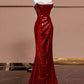 Burgundy gorgeous shiny sexy mermaid sequins long elegant floor-length ball gown evening dress gh3572