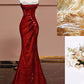 Burgundy gorgeous shiny sexy mermaid sequins long elegant floor-length ball gown evening dress gh3572