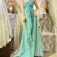 Mint Green vintage fashion one shoulder floral long chiffon prom dress evening dress Bridesmaids Dresses gh4432