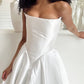 Girlhomeshops - Robe de mariée longue en satin blanc, épaules dénudées, longueur au sol, robe de bal gh5394