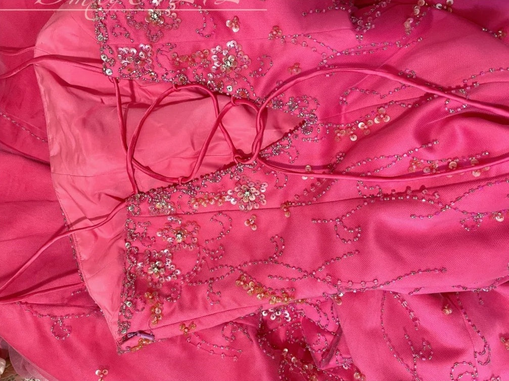 Rosa Perlen Blumen Elegante Lange Satin Ballkleid Abendkleid Partykleid Brautjungfernkleider gh4465