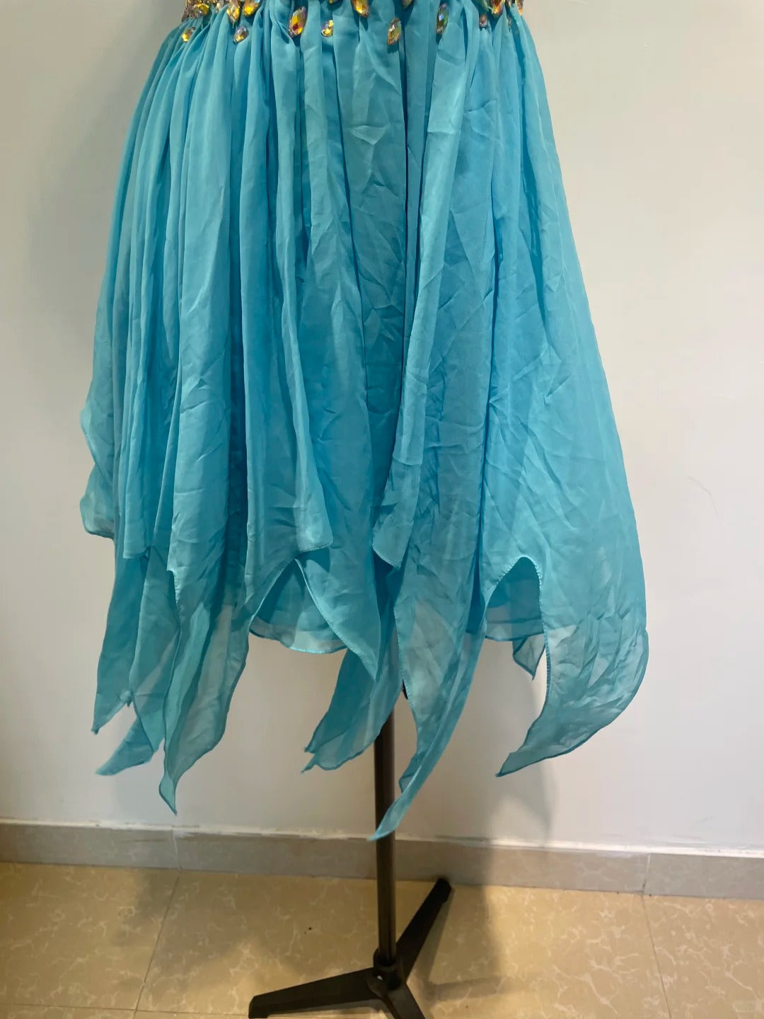 Blue Fashion Rhinestone Short Chiffon Homecoming Dress Birthday Party Dress gh4943