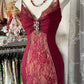 Red retro sexy mermaid spaghetti straps exquisite lace long prom dress evening dress party dress gh3177