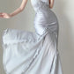 Silver Blue Vintage Fashion Elegant Exquisite Beading Mermaid Spaghetti Strap Satin Long Prom Gown Party Dress gh3684