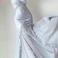 Silver Blue Vintage Fashion Elegant Exquisite Beading Mermaid Spaghetti Strap Satin Long Prom Gown Party Dress gh3684