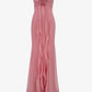 girlhomeshops-- Chic Pink Romantic Elegant Long Chiffon Wedding Guest Dress Party Dress Birthday Dress gh5566