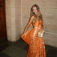 Orange New Arrival Fashion A-Line Long Elegant Prom dress Evening Dress Party Dress gh3450
