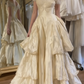 girlhomeshops- Vintage Ball Gown With Delicate Gold Beading gh6217
