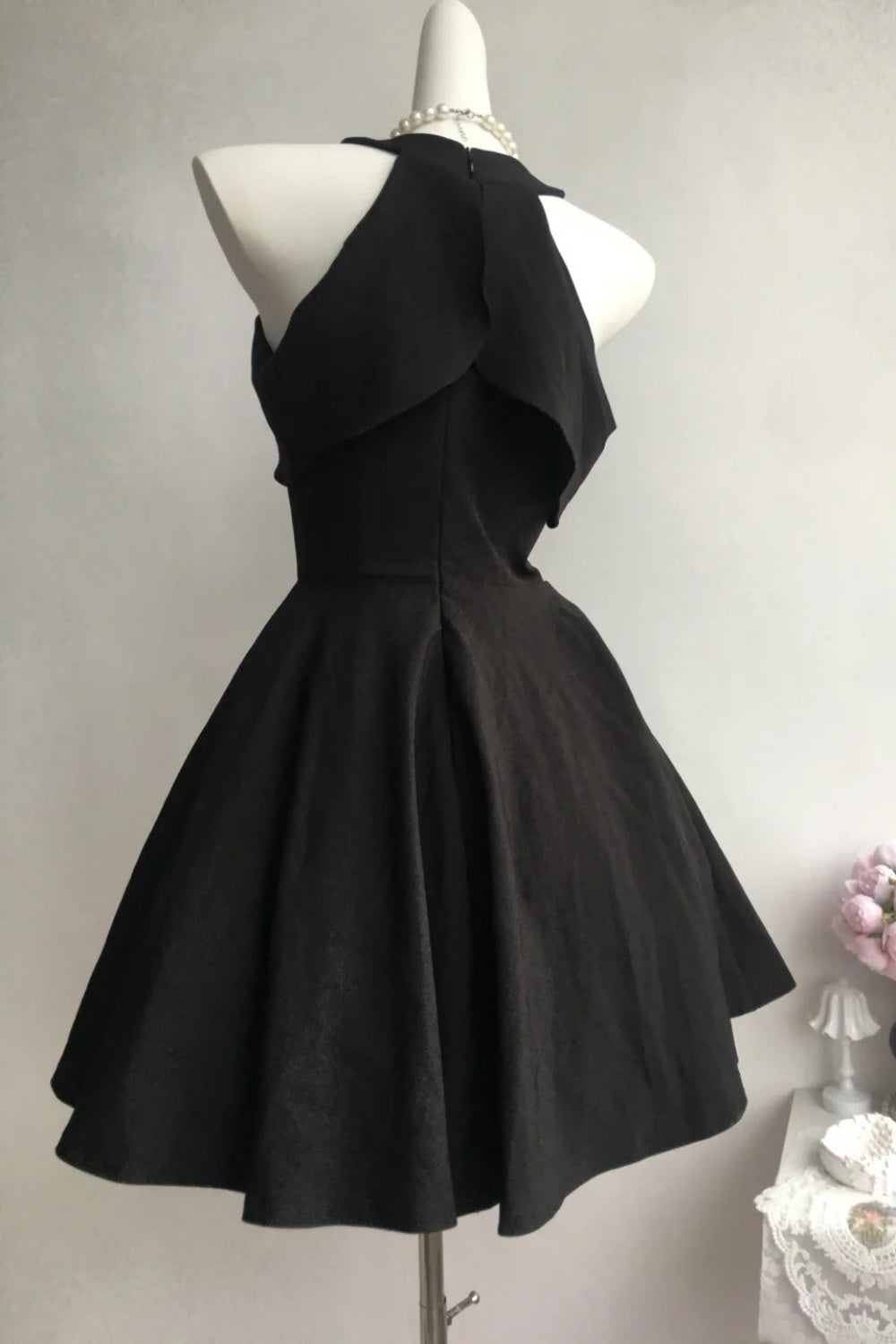 girlhomeshops - Robe de soirée noire simple sans bretelles en mousseline gh5739