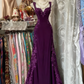 girlhomeshops- Vintage Lace Slim Shoulder Strap Long Birthday Dream Dress gh6208