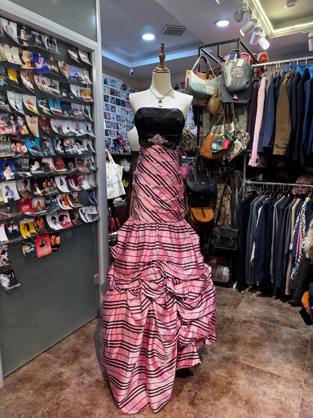 Robe de soirée longue rose, élégante et unique, style rétro, gh4212