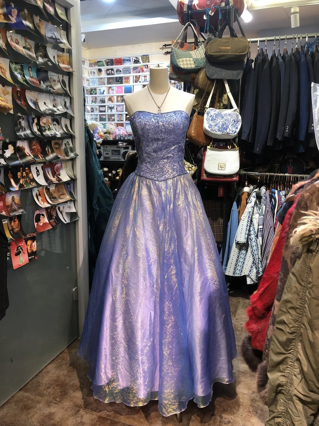 Fantasy Blue Purple Castle Princess Dress Fashion Retro Elegant Exquisite Floral Heart Shape Neck Long Satin Prom Dress Evening Dress Birthday Party Dress gh4144