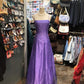 Robe de soirée longue en tulle violet brillant, dos nu, élégante et raffinée, robe de bal d'anniversaire, gh4283