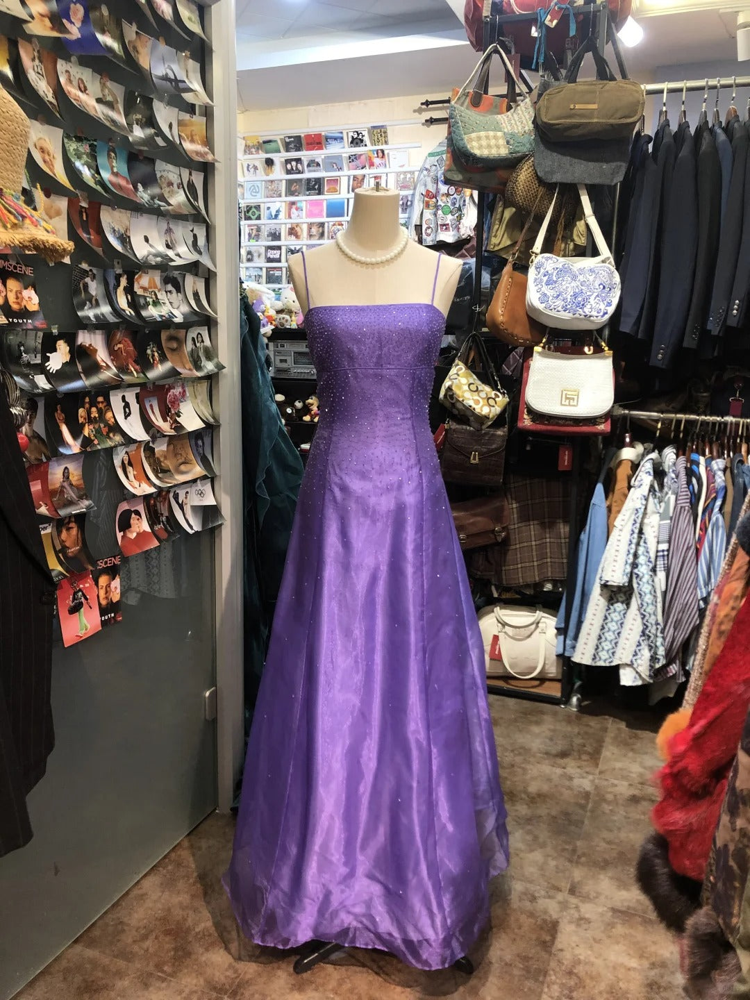 Robe de soirée longue en tulle violet brillant, dos nu, élégante et raffinée, robe de bal d'anniversaire, gh4283