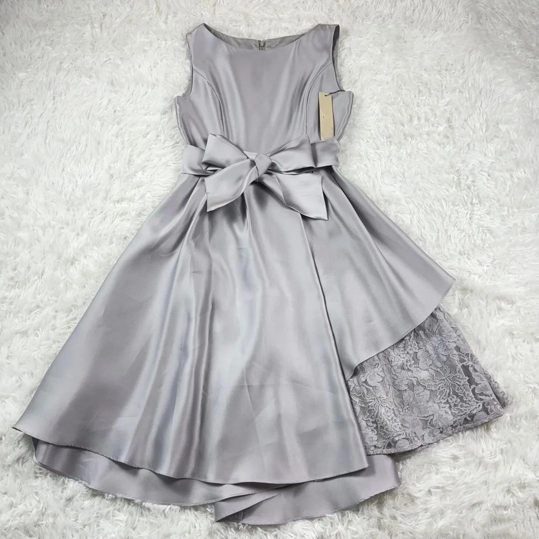 Robe de soirée élégante et raffinée en satin et dentelle, coupe asymétrique, longueur genou, taille cintrée, sans manches - Idéale pour demoiselle d'honneur, rendez-vous galant et dîners intimes (gh6491)