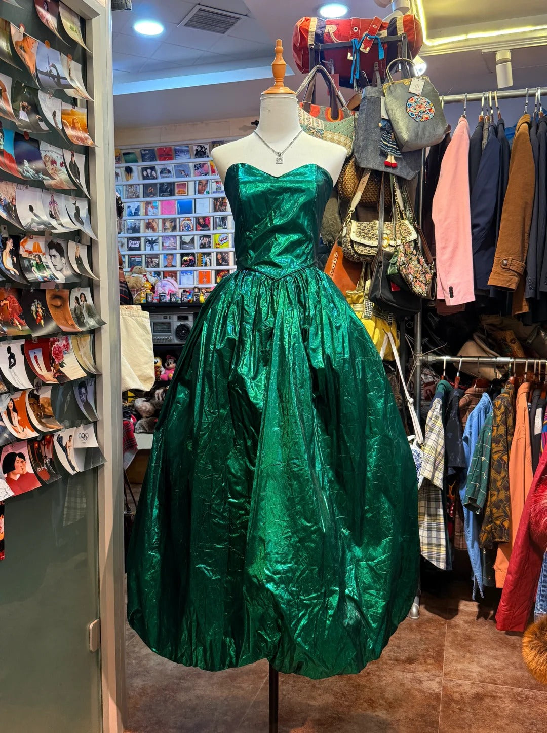 Robe de soirée longue en satin vert vintage, élégante, col en cœur, gh4137
