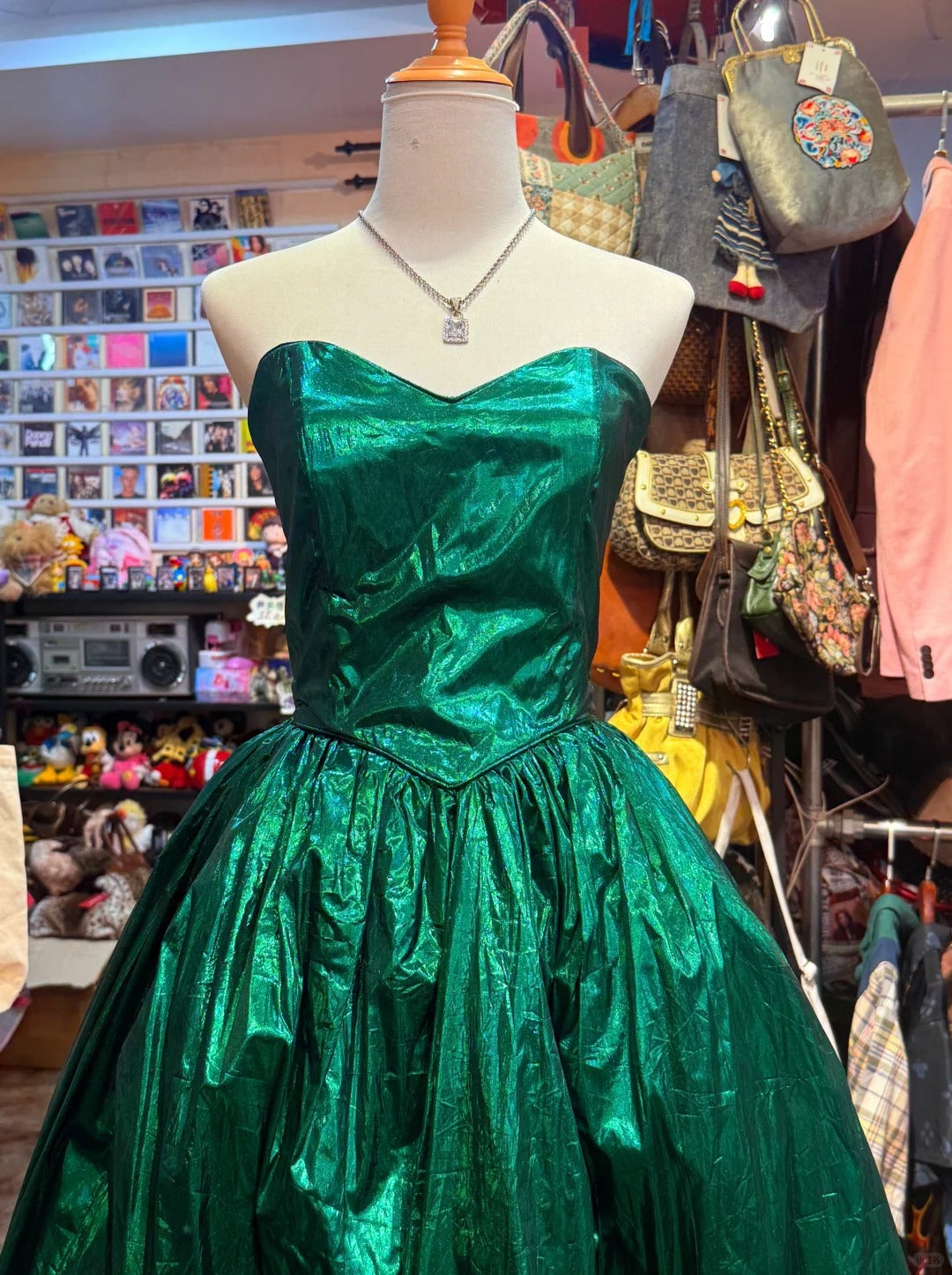 Robe de soirée longue en satin vert vintage, élégante, col en cœur, gh4137