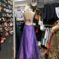 Robe de soirée longue en tulle violet brillant, dos nu, élégante et raffinée, robe de bal d'anniversaire, gh4283