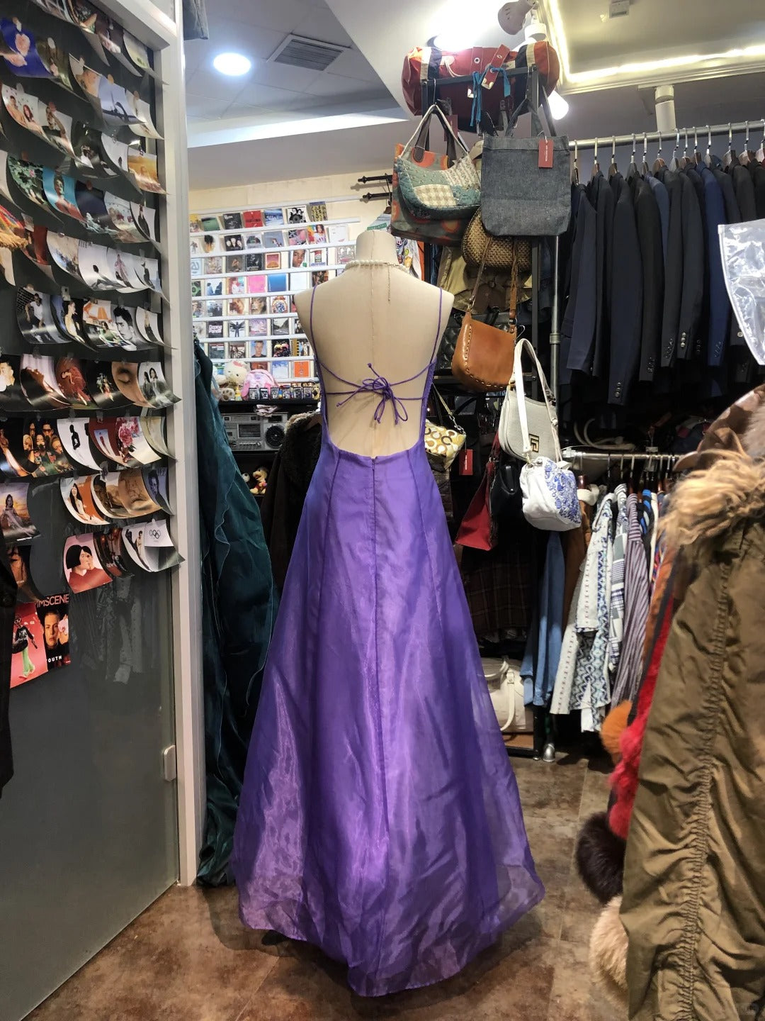 Robe de soirée longue en tulle violet brillant, dos nu, élégante et raffinée, robe de bal d'anniversaire, gh4283