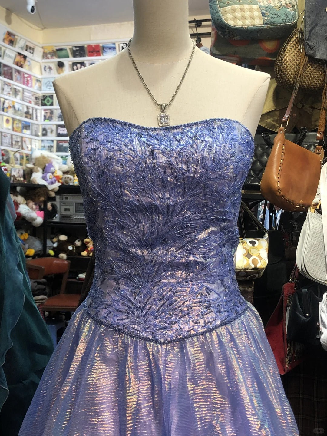 Fantasy Blue Purple Castle Princess Dress Fashion Retro Elegant Exquisite Floral Heart Shape Neck Long Satin Prom Dress Evening Dress Birthday Party Dress gh4144