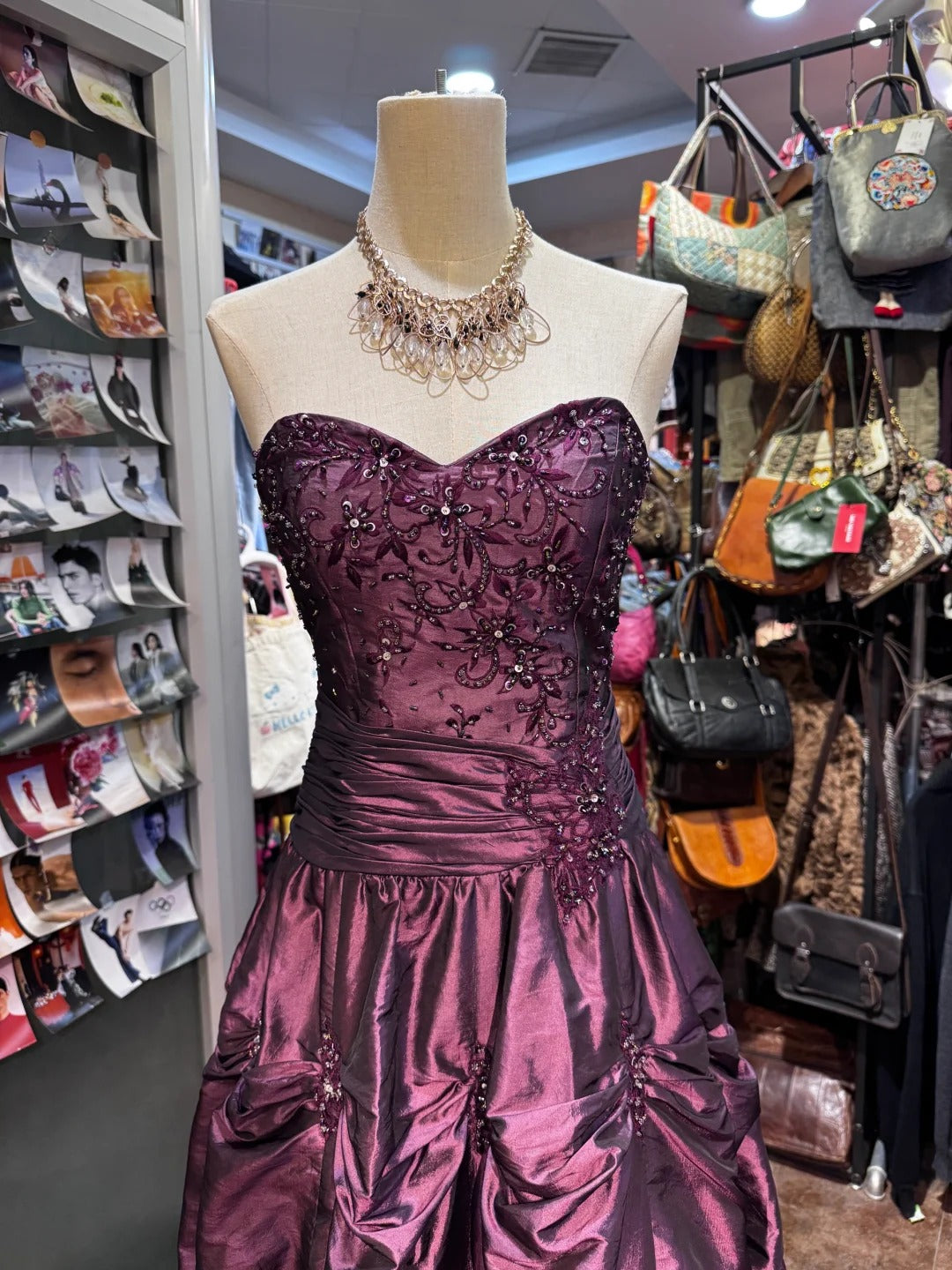 Robe de soirée longue élégante et exquise, style vintage, avec perles violettes, gh4214