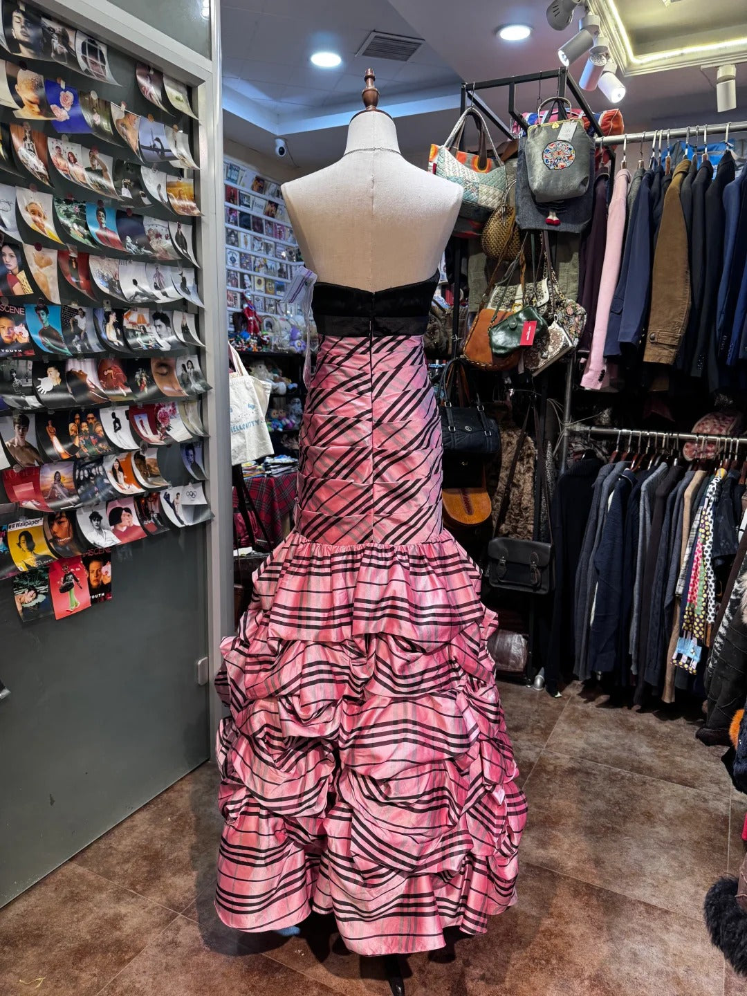 Robe de soirée longue rose, élégante et unique, style rétro, gh4212