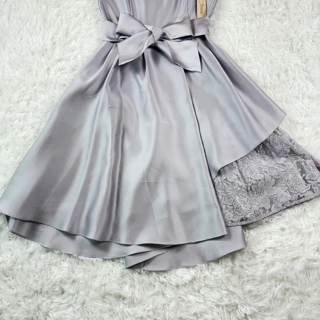 Robe de soirée élégante et raffinée en satin et dentelle, coupe asymétrique, longueur genou, taille cintrée, sans manches - Idéale pour demoiselle d'honneur, rendez-vous galant et dîners intimes (gh6491)