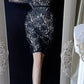 Black sexy backless floral vintage elegant short lace fairy slim homecoming dress prom dress evening dress party dress banquet dress cocktail dress gh4715