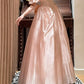 girlhomeshops-Rosa Exquisite Perlen Lange Satin Prinzessin Formale Ballkleid Abschlussballkleid Abendkleid gh5975