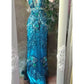 Blue gorgeous luxury beaded long tulle mermaid slim ball gown evening dress party dress gh4705