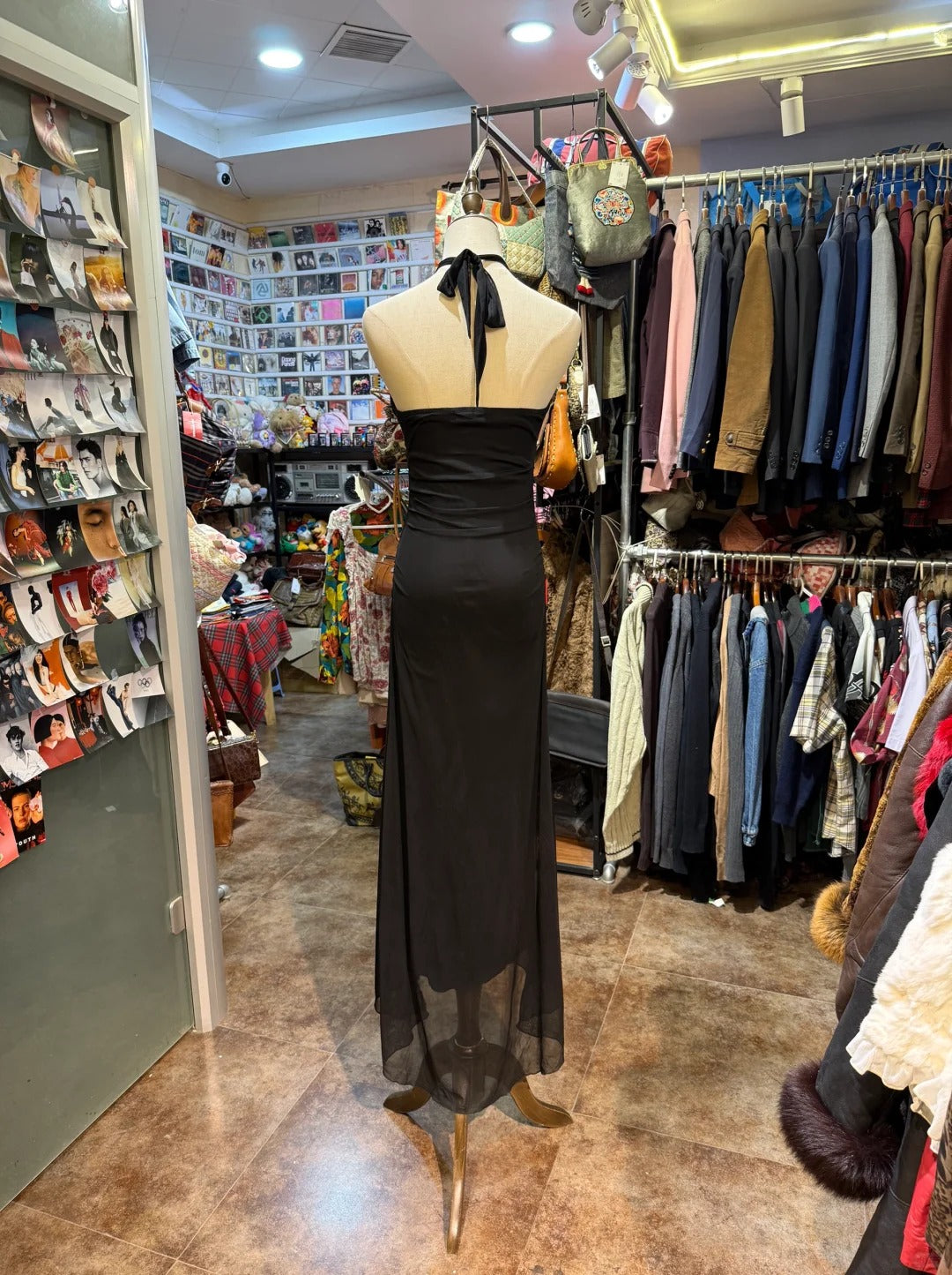 Black elegant long chiffon evening dress birthday party dress prom dress gh4280