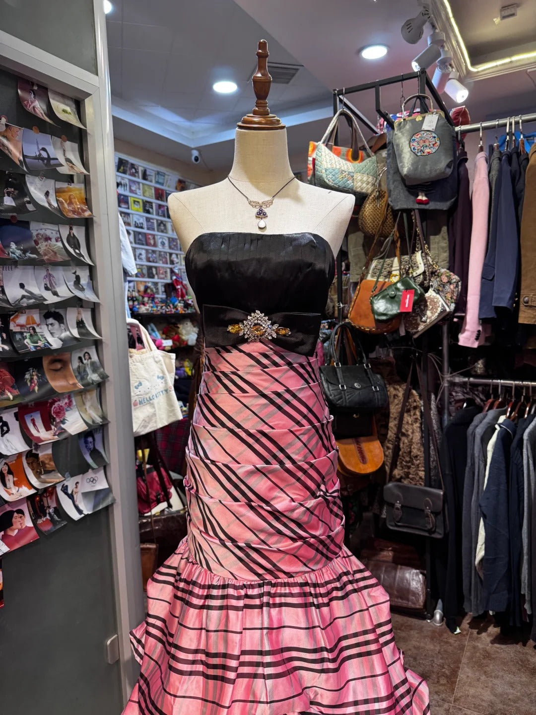 Robe de soirée longue rose, élégante et unique, style rétro, gh4212