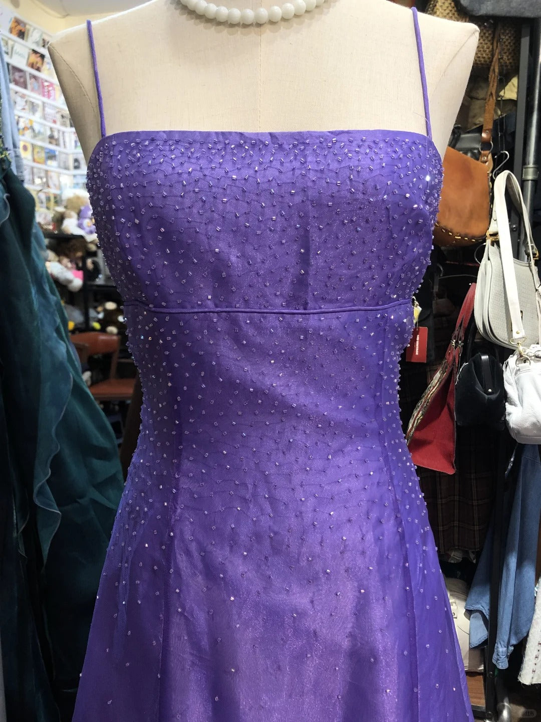 Robe de soirée longue en tulle violet brillant, dos nu, élégante et raffinée, robe de bal d'anniversaire, gh4283