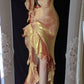 Gold Shiny Vintage Elegant Long Satin Fairy Mermaid Slim Ball Gown Evening Dress Party Dress gh4713
