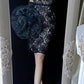 Black sexy backless floral vintage elegant short lace fairy slim homecoming dress prom dress evening dress party dress banquet dress cocktail dress gh4715