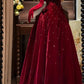 Girlhomeshops - Robe de soirée longue en velours bordeaux, exquise et perlée, tenue de bal, de remise de diplôme, gh5974