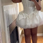 girlhomeshops--White/Pink Delicate Beaded Short Tulle Homecoming Dress gh5564