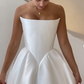 Girlhomeshops - Robe de mariée longue en satin blanc, épaules dénudées, longueur au sol, robe de bal gh5394