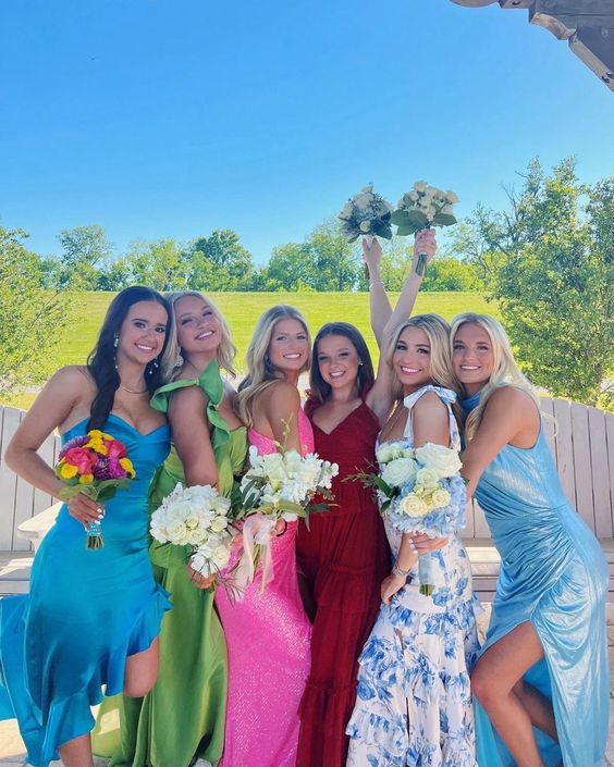 Blue floral elegant long formal evening gown sleeveless slit dress party dress gh3010