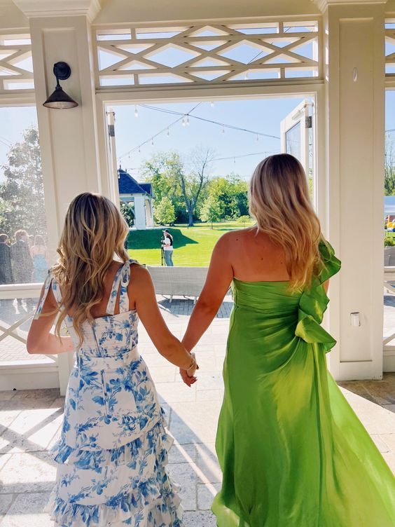 Blue floral elegant long formal evening gown sleeveless slit dress party dress gh3010