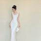 girlhomeshops-White Elegant And Delicate Beaded Satin Prom Dress gh6233