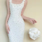 girlhomeshops-White Elegant And Delicate Beaded Satin Prom Dress gh6233