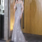 Girlhomeshops-Light Purple Fashion Beading Elegant Long Mermaid Slim Tulle Ball Gown Evening Dress gh5075