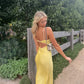 Yellow Simple Fashion Sexy Sweetheart Sleeveless Skinny Long Satin prom dress Evening Gown Wedding Guest Party Dress gh2914