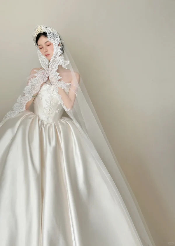 Girlhomeshops - Robe de bal de mariage élégante en satin blanc et tulle gh5435