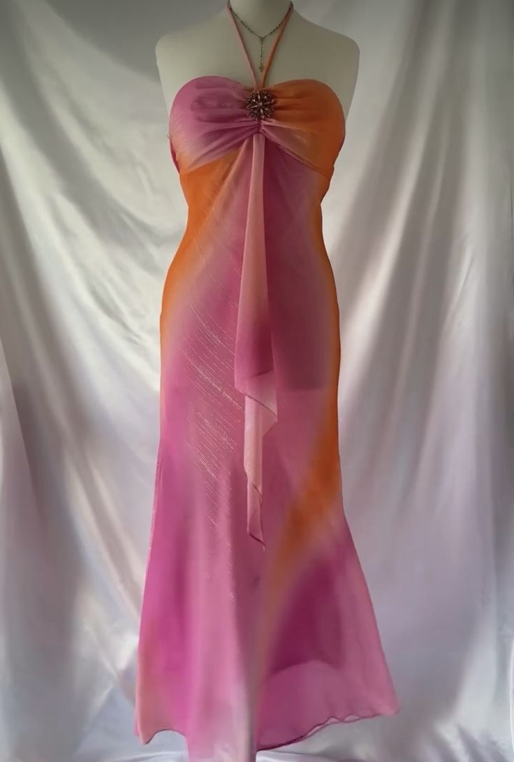 Pink Gorgeous Gradient Strapless Long Chiffon Elegant Ball Gown Evening Dress Party Dress gh3179