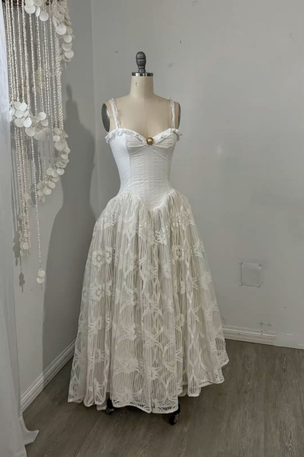 Robe vintage, robe longue en dentelle et tulle gh6547