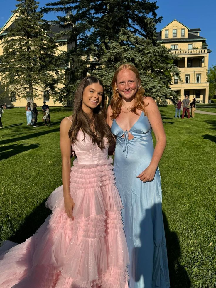 Pink sweet fashion V-neck elegant long tulle floor-length trailing ball gown evening dress prom dress gh3791