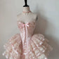 Pink ruffle short tulle lace homecoming dress birthday dress gh4911